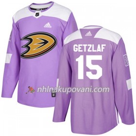 Anaheim Ducks Dresy Ryan Getzlaf 15 Adidas 2017-2018 Nachová Fights Cancer Practice Authentic - Pánské